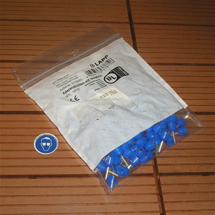 hq 100x Aderendhülsen 2,5mm² 12mm blau Lapp 61746503 EAN 4044773378726