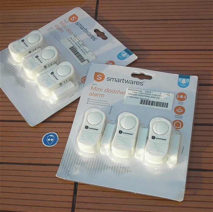 hq 2x 3 Stück Mini Alarm Sirene für Tür Fenster Smartwares SC07 3 EAN 8711658406701