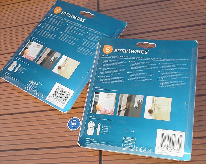 hq1 2x 3 Stück Mini Alarm Sirene für Tür Fenster Smartwares SC07 3 EAN 8711658406701