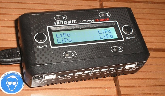 hq3 Ladegerät Lader Modellbau LiPo LiHV NiCd NiMH Voltcraft V-Charge 2S Quad