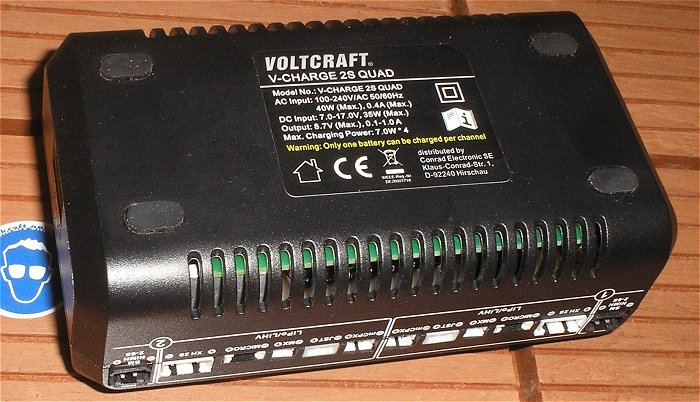 hq8 Ladegerät Lader Modellbau LiPo LiHV NiCd NiMH Voltcraft V-Charge 2S Quad