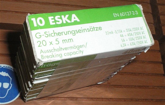 hq3 ca 100x Sicherung Glassicherung G-Sicherungseinsätze 5x20 mm 40mA träge ESKA 522.500