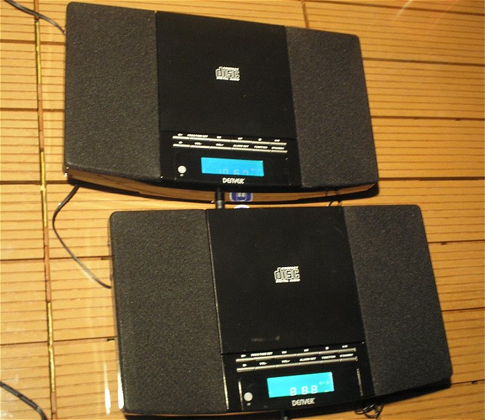 hq1 2x Stereoanlage CD-Player Radio AUX Denver MC-5220 BLACK EAN 5706751019135