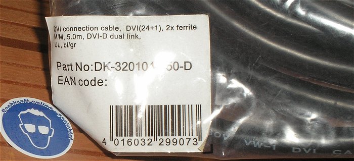 hq2 2x Kabel Verbindungskabel Monitorkabel DVI-D dual link 5m Digitus EAN 4016032299073