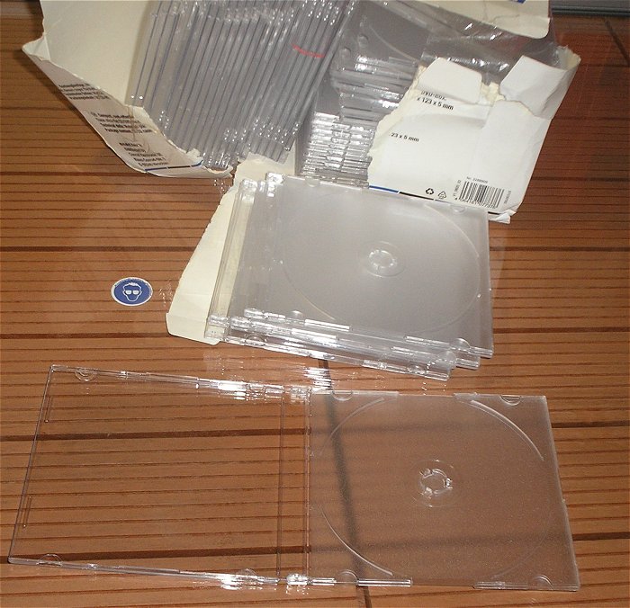 hq ca 46x CD Hüllen Leerhüllen klar transparent Deckel Basetech 2268909 EAN 4064161077376