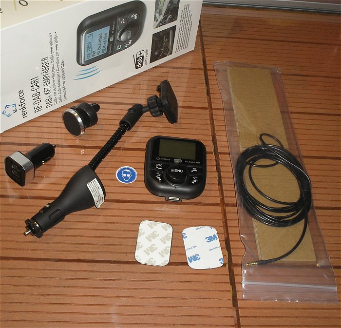 hq KFZ DAB+ Empfänger 12V 5V USB Renkforce RF-DAB-CAR1 1620645 EAN 4053199516490