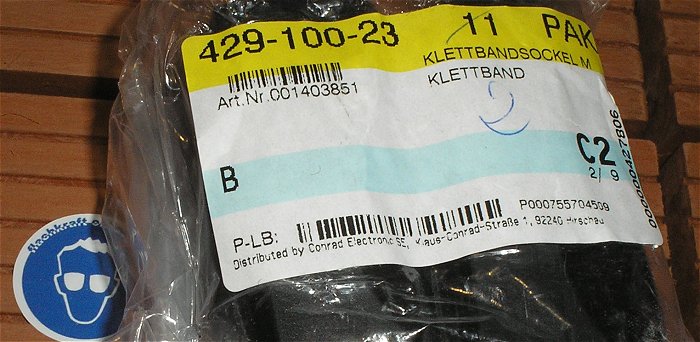 hq7 Klettband Sockel Klettbandsockel schwarz Hebotec KBS KB Conrad 001403851