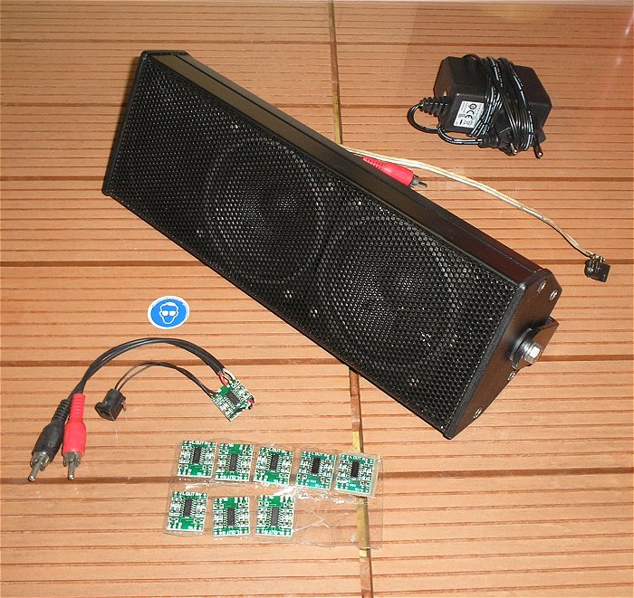hq Lautsprecherbox mit Mini Stereo Verstärker Platinen 5V Volt + Netzteil 2A Ampere