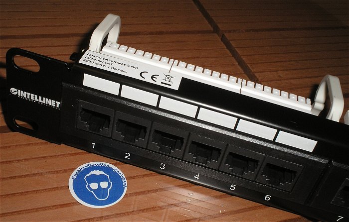 hq1 Patch Panel Patchpanel Int 24Port RJ45 Cat5e UTP 19Zoll 1HE Intellinet 766623513555