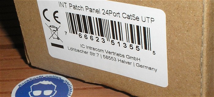 hq4 Patch Panel Patchpanel Int 24Port RJ45 Cat5e UTP 19Zoll 1HE Intellinet 766623513555