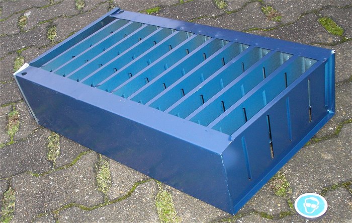 hq2 Kleinteile-Magazin Sortimentskasten Box blau Stahl ca 55 x 30 x 15cm Raaco