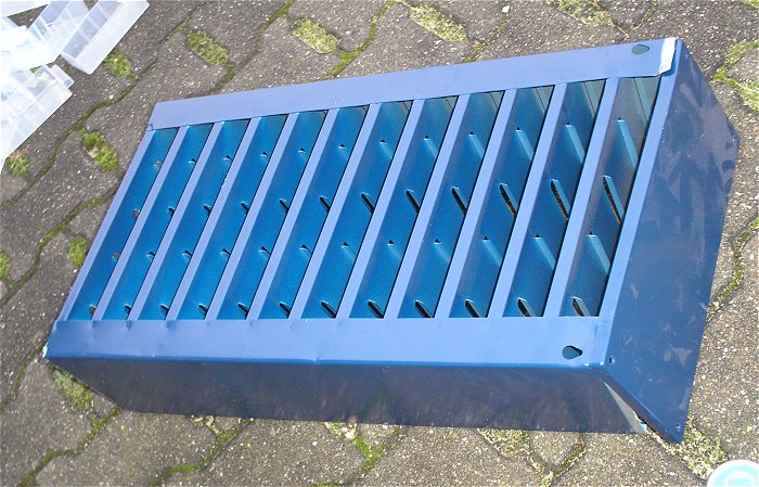 hq3 Kleinteile-Magazin Sortimentskasten Box blau Stahl ca 55 x 30 x 15cm Raaco