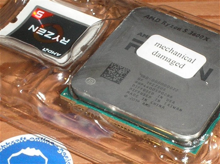 hq5 Kühlkörper + Lüfter + CPU Prozessor AMD Ryzen S 3600X mechanical damaged