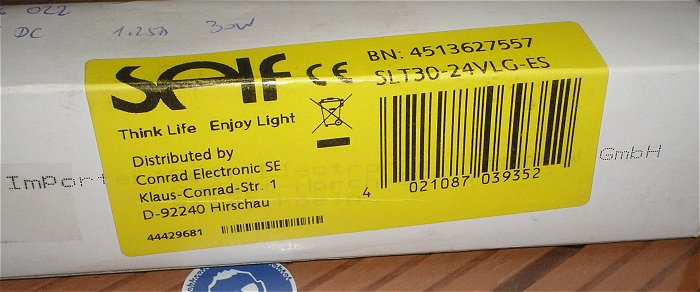 hq1 Netzteil 230V Volt AC auf 24V DC 1,25A Ampere LED Self SLT30-24VLG-ES EAN 4021087039352